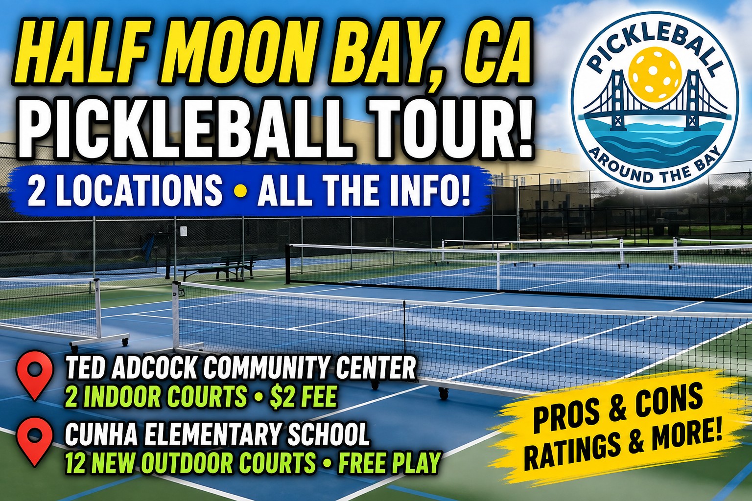 Cunha Pickleball Courts, Half Moon Bay, CA